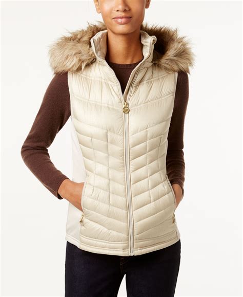 women's michael kors vests|Michael Kors hooded puffer vest.